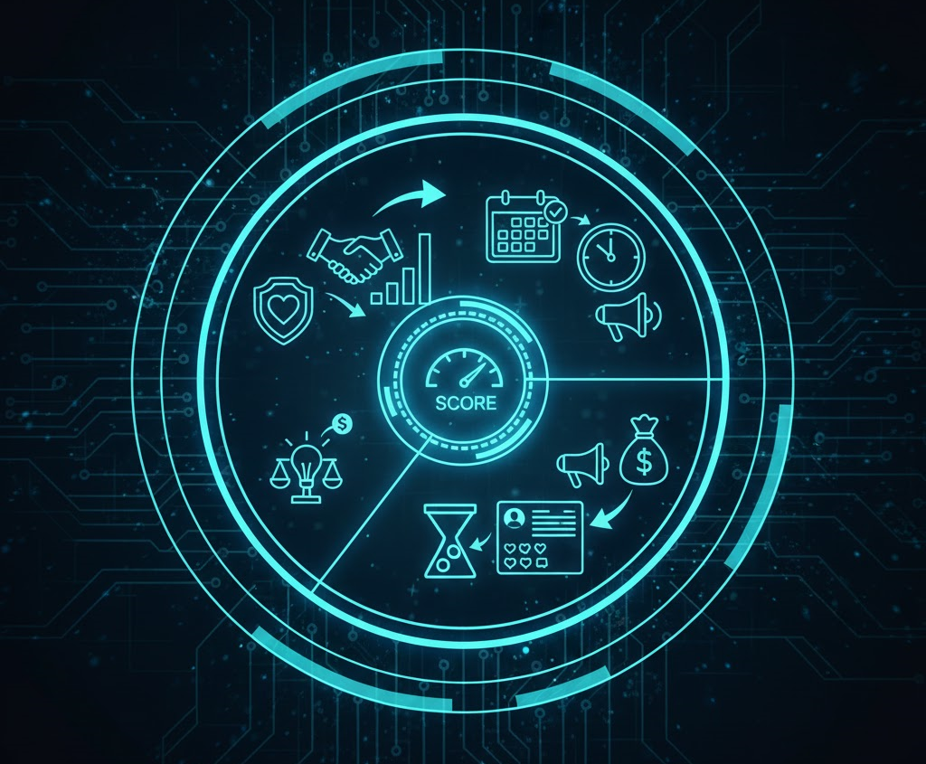 Diagrama de embudo que muestra cómo el contenido orgánico (arriba) se filtra a través del engagement para convertirse en un anuncio pagado (abajo).